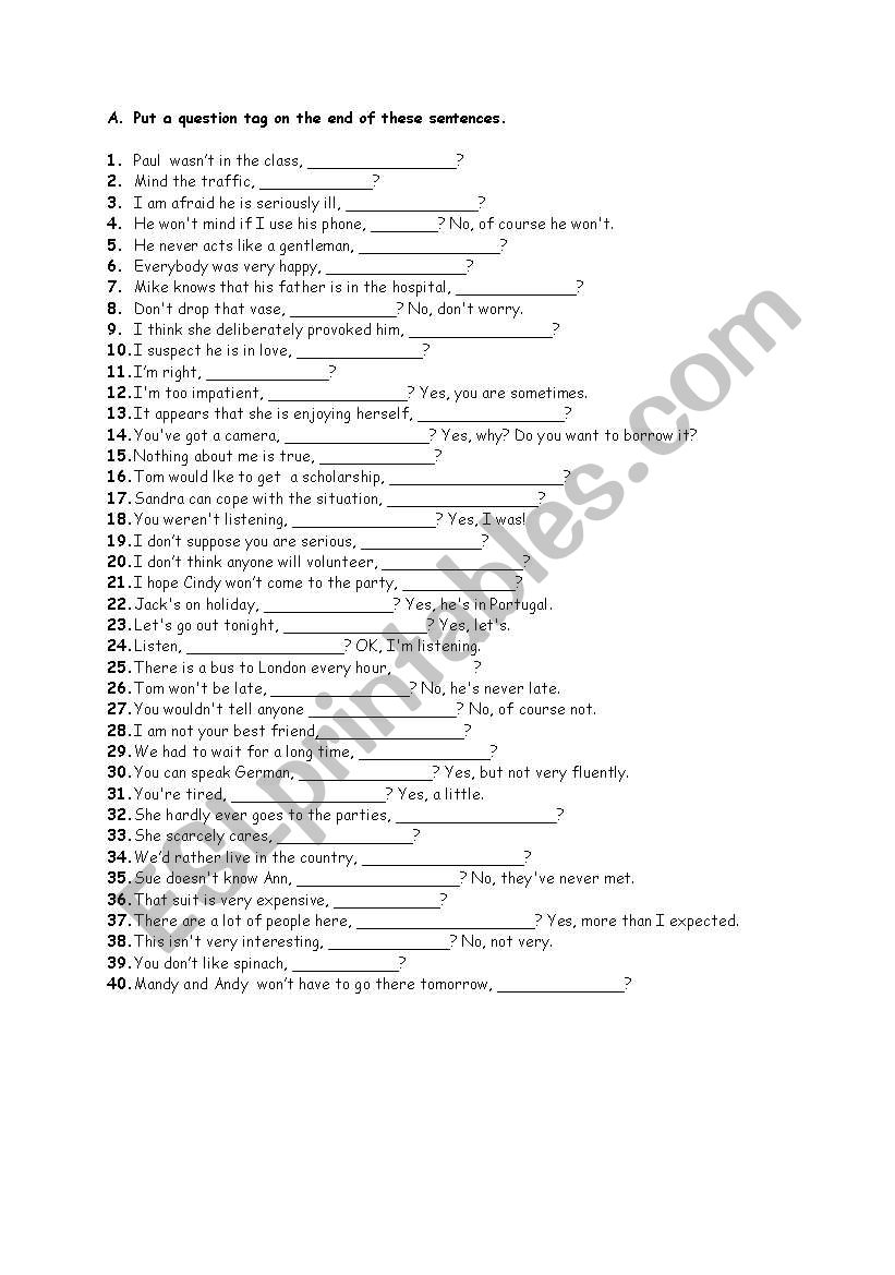 tag qoestons worksheet