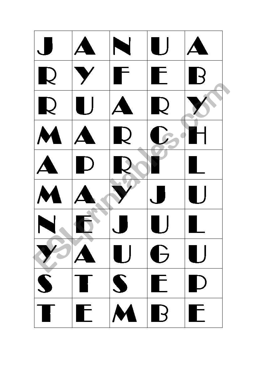 MONTHS, DAYS & SEASONS worksheet