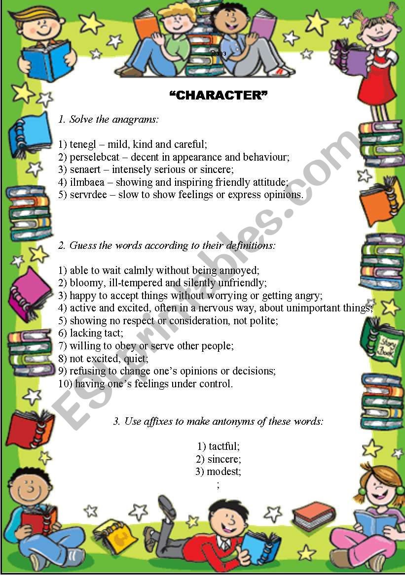 Character worksheet