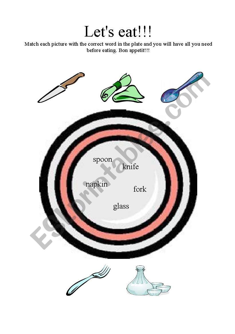 LetÂ´s eat worksheet