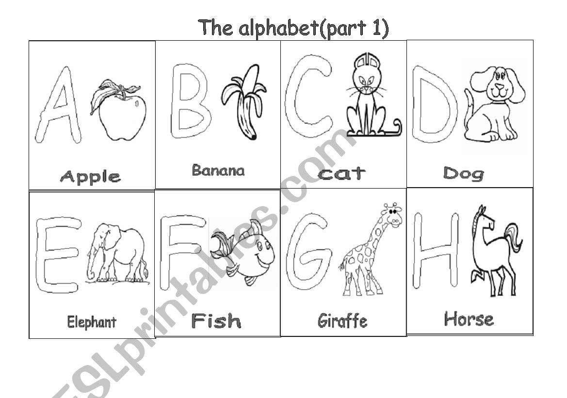 The Alphabet (A-H) worksheet