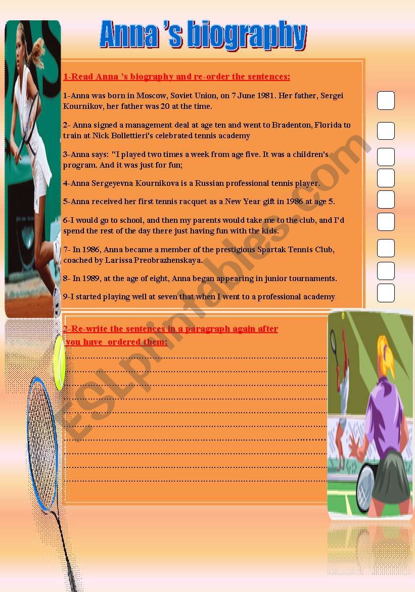 Annas biograpghy worksheet