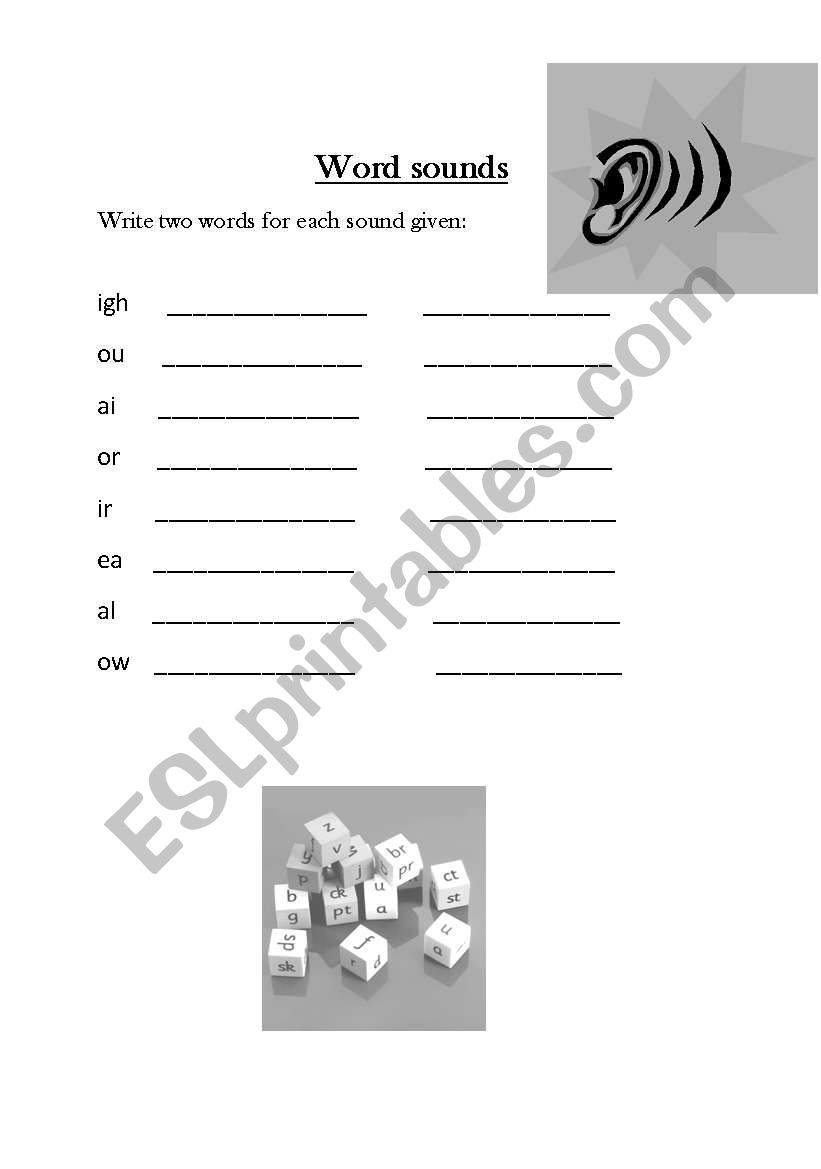 Word sounds worksheet