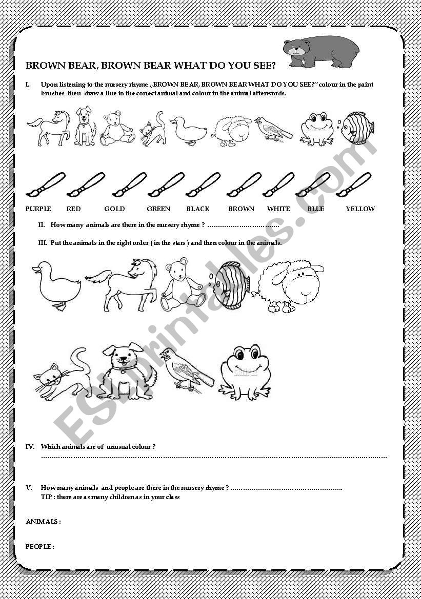 Brown bear, brown bear what do you see, a nursery rhyme