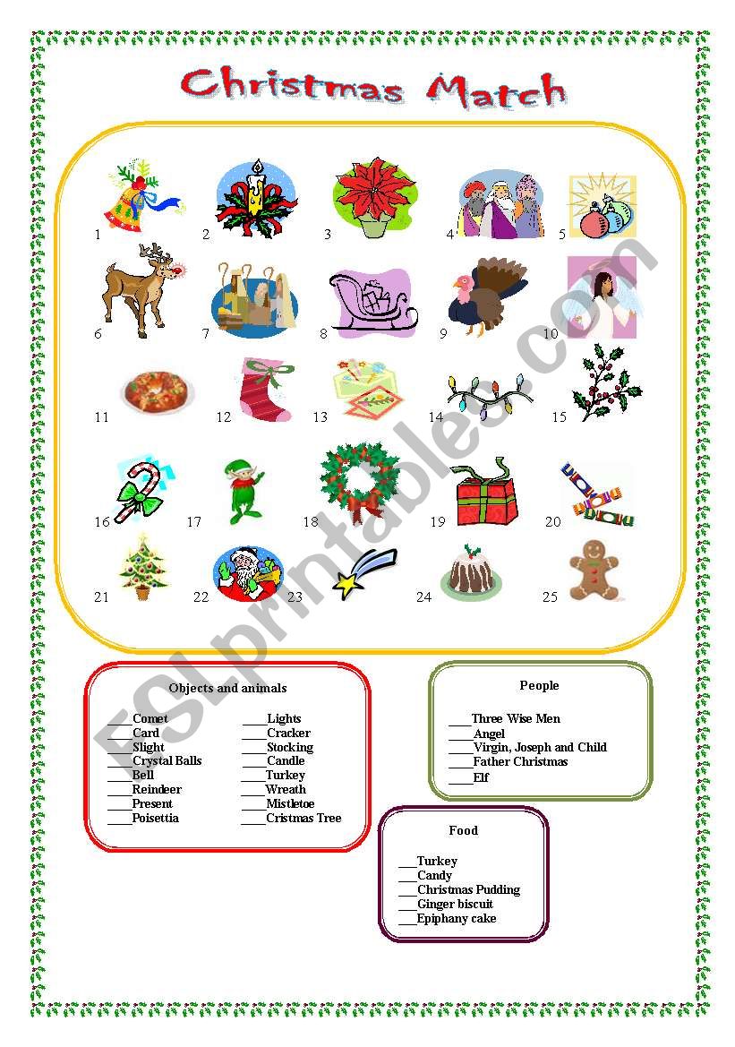 Christmas Match worksheet