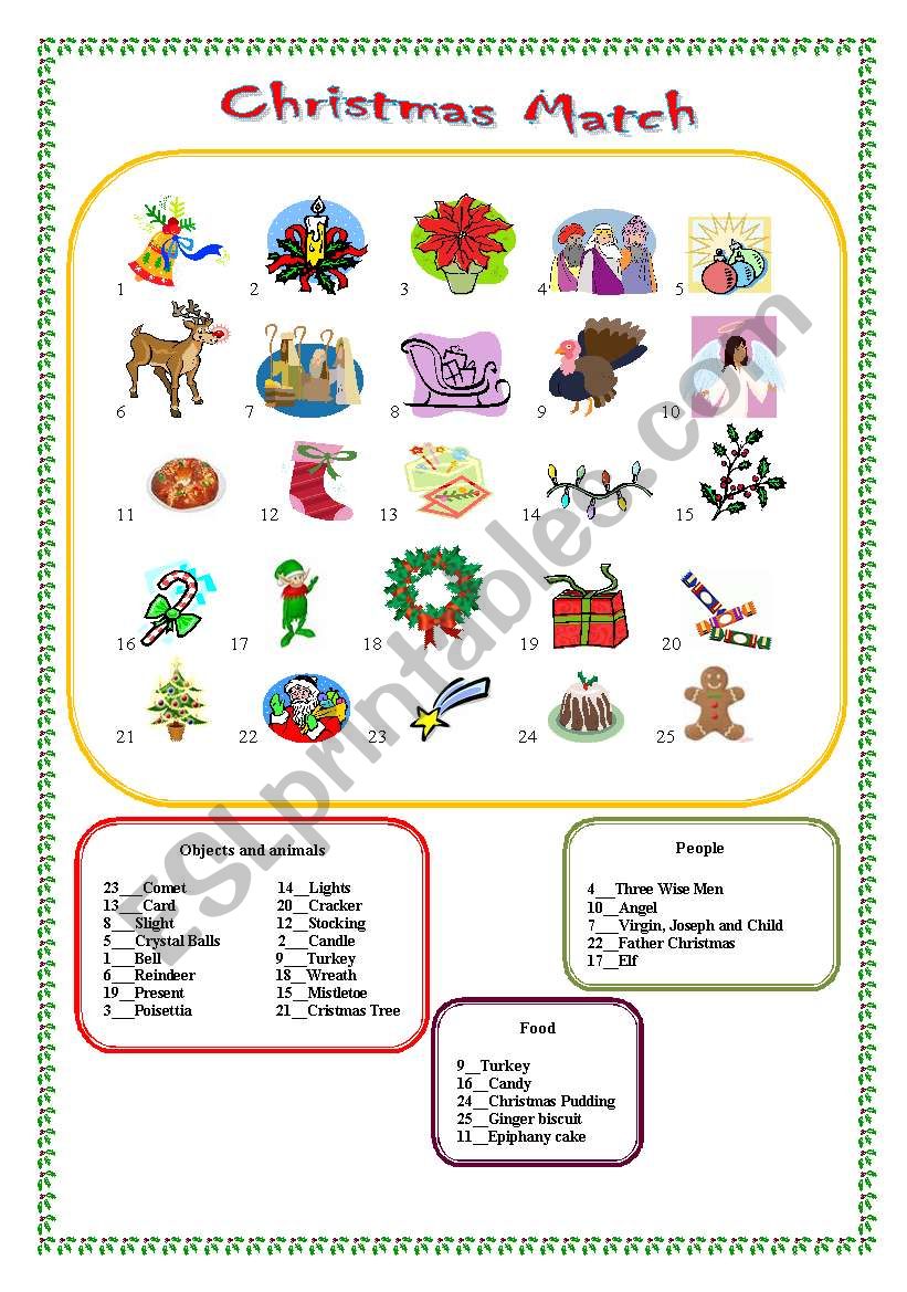 Christmas Match worksheet
