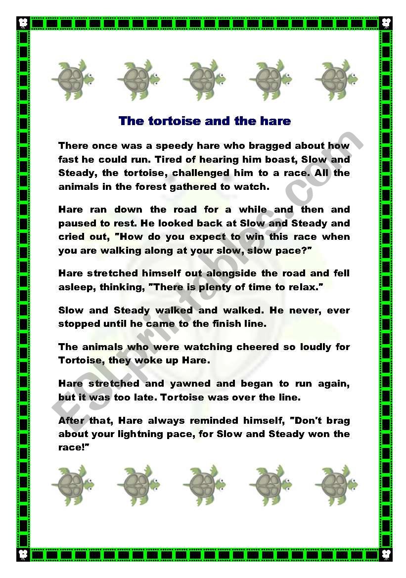 The tortoise and the hare FABLE