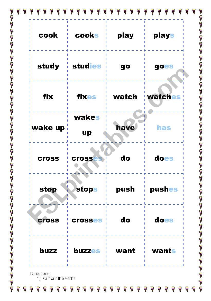 Third person singular - card game