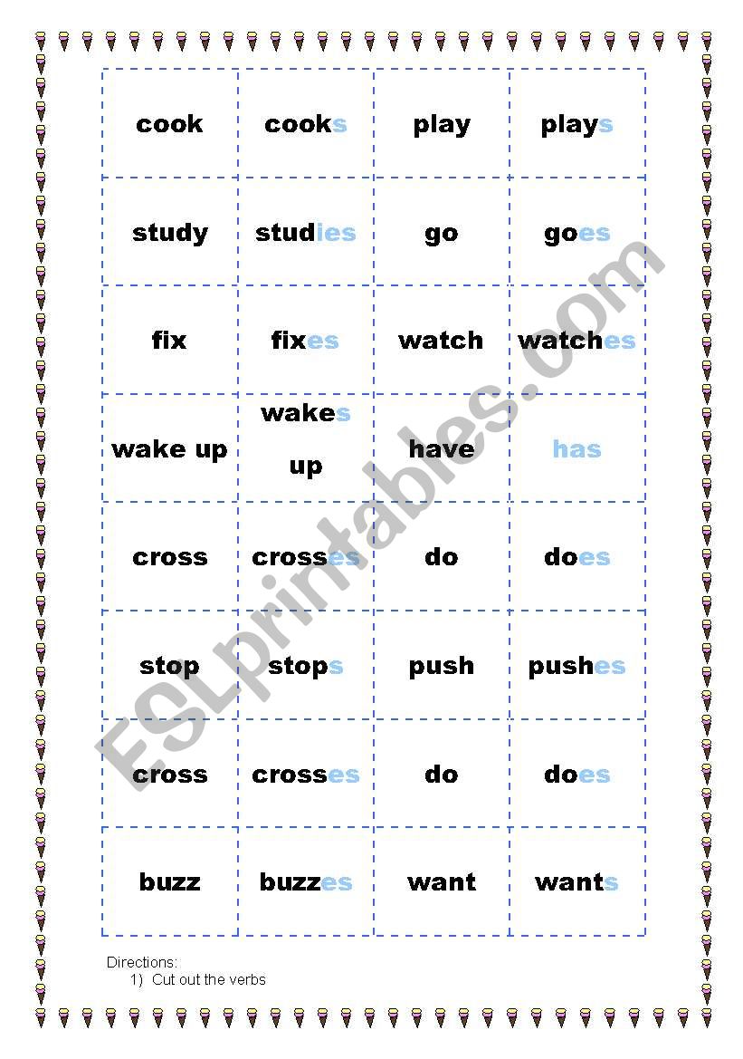 Third person singular - card game