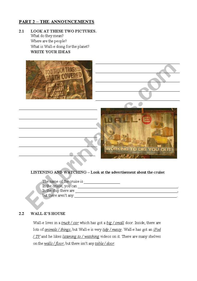 wall-e part 2 worksheet