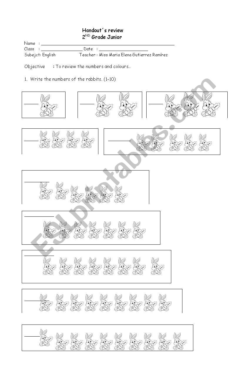 Numbers (1-10) worksheet