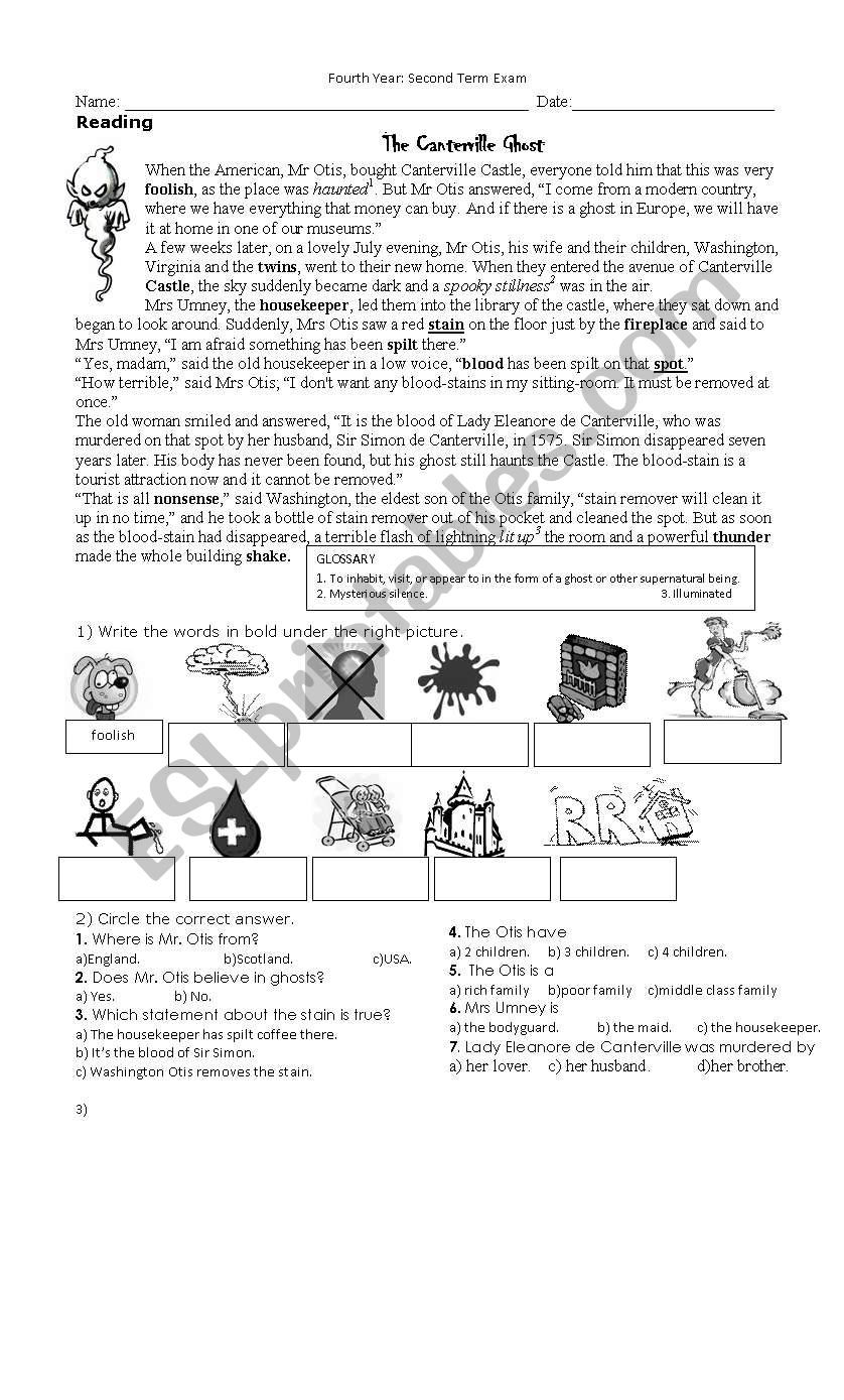 The Canterbury Ghost worksheet