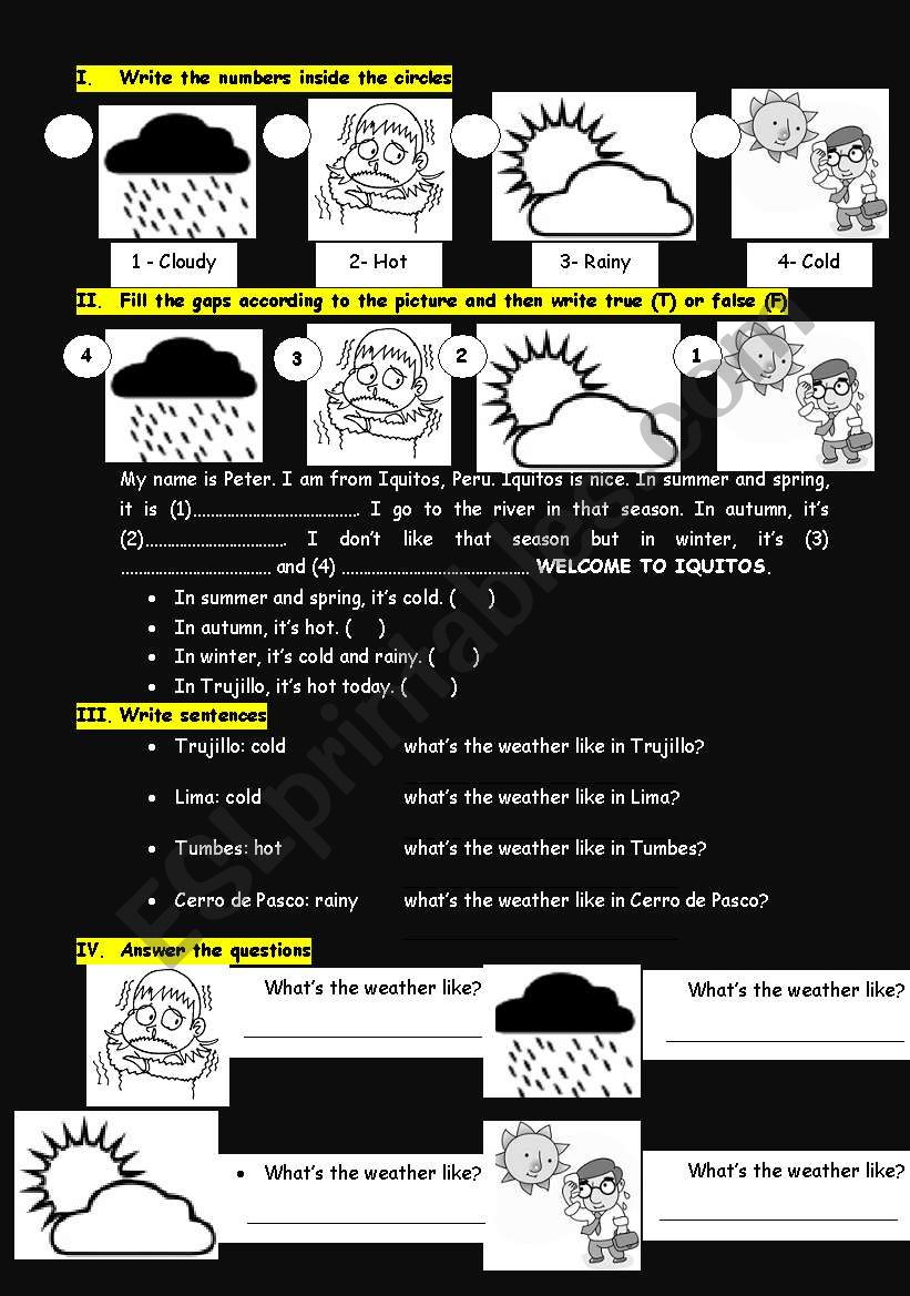 THE WEATHER worksheet