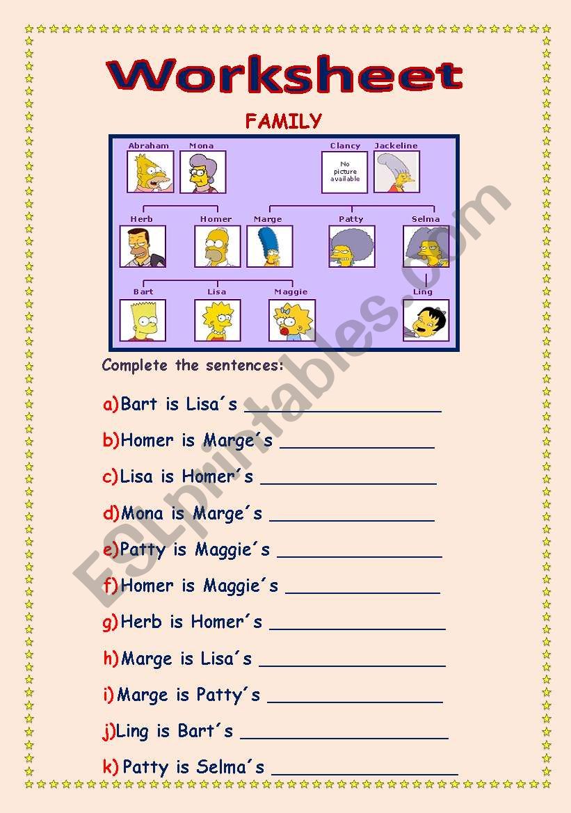 Family worksheet