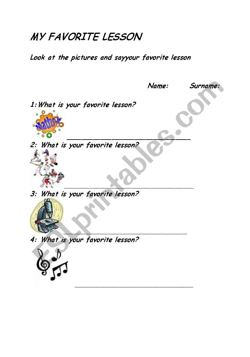 SCHOOL SUBJECTS worksheet