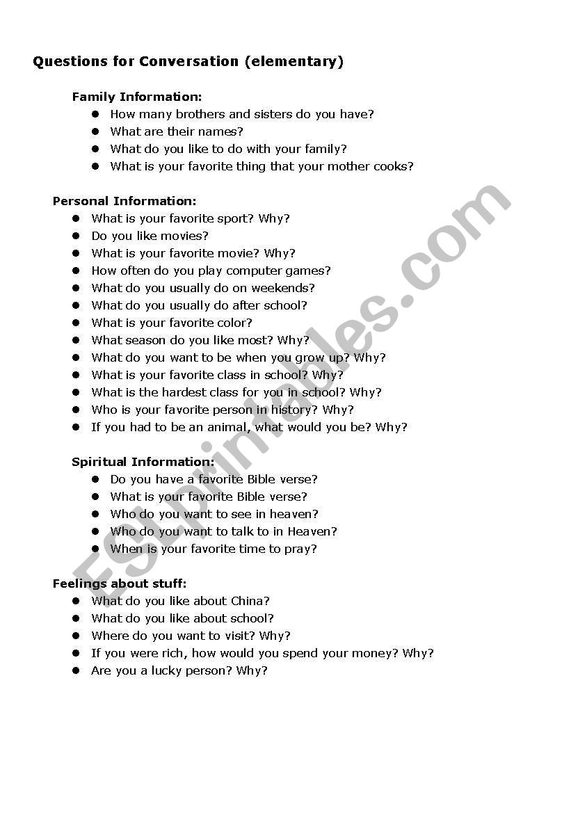 Getting to know eachother worksheet