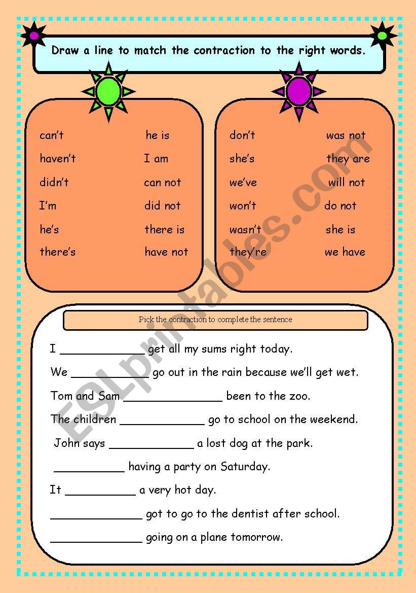 Working with words worksheet