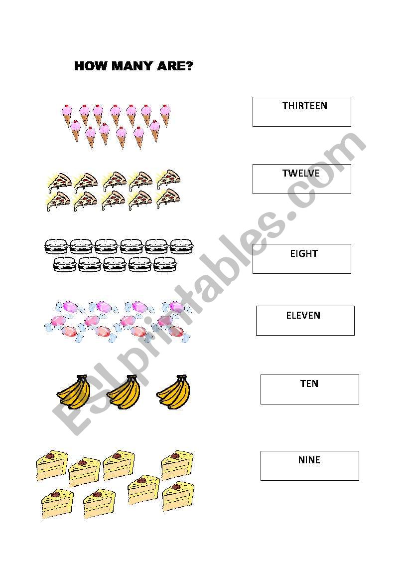 HOW MANY ARE? worksheet