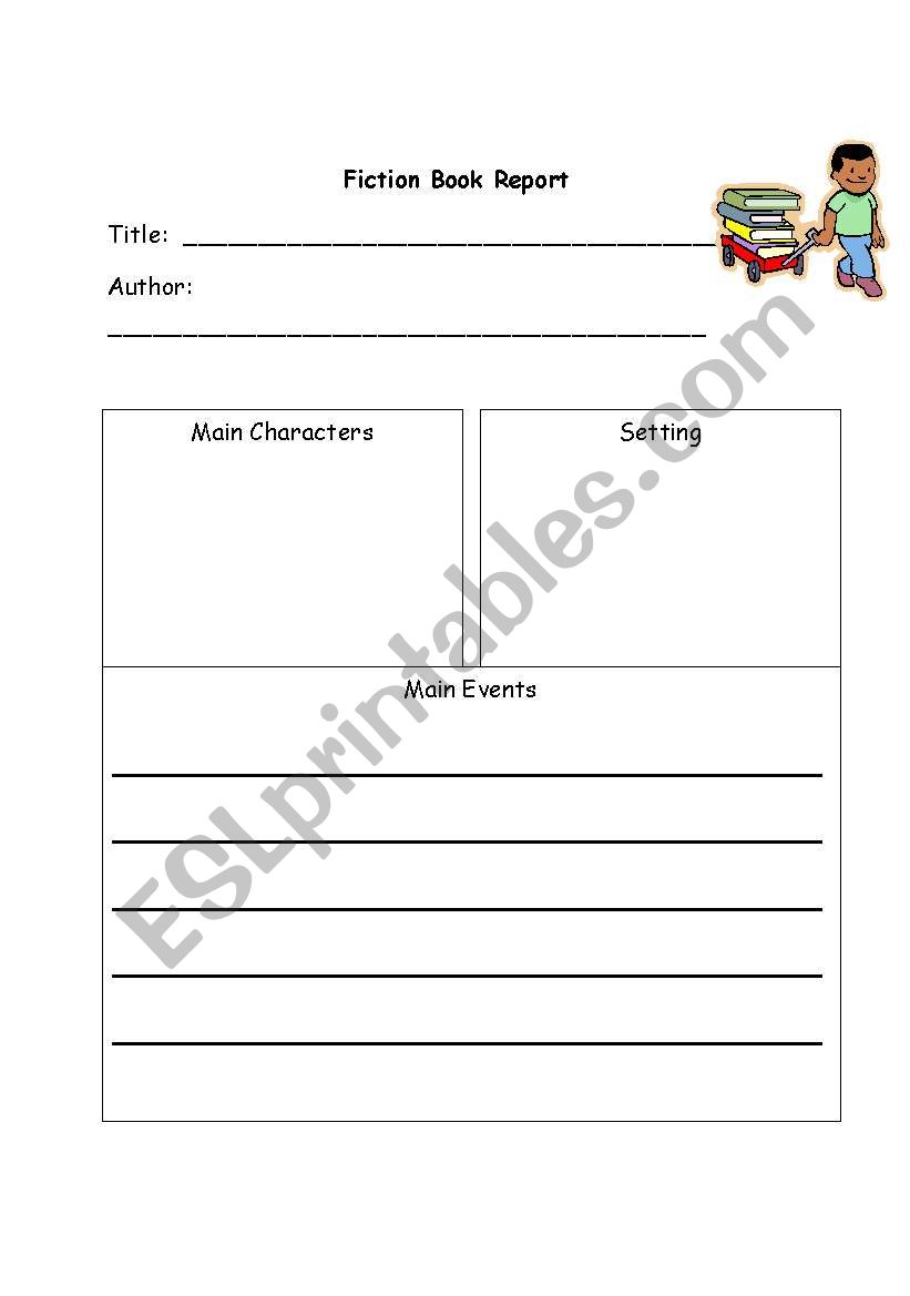 Fiction book report 2 worksheet