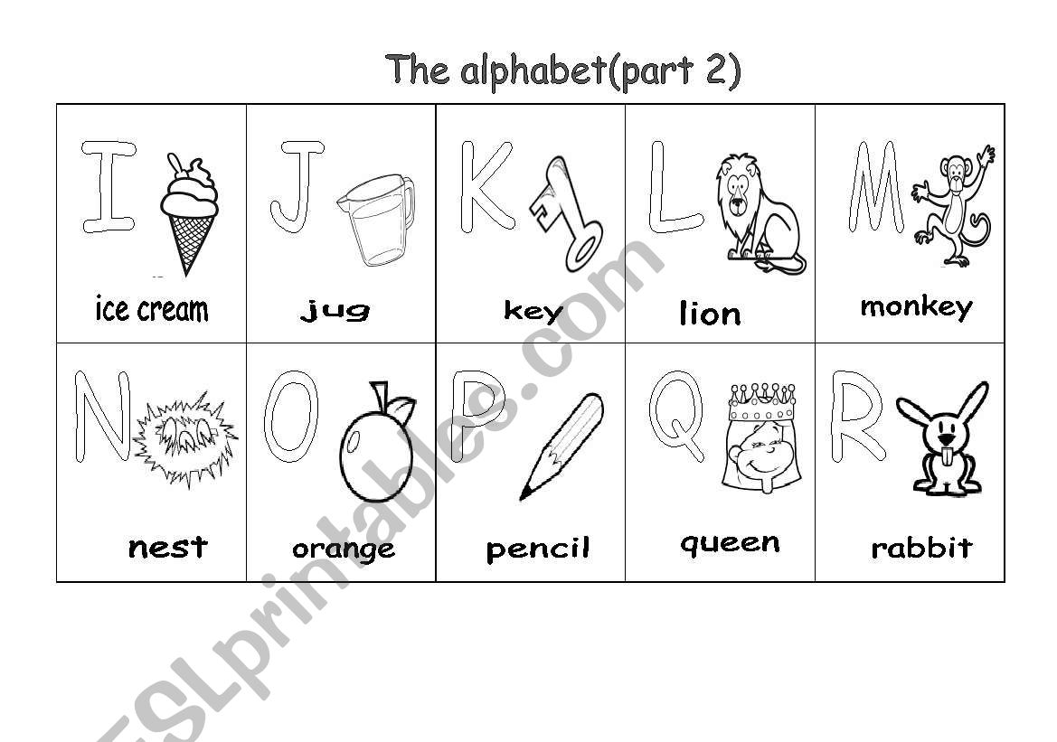 The Alphabet (part 2) worksheet