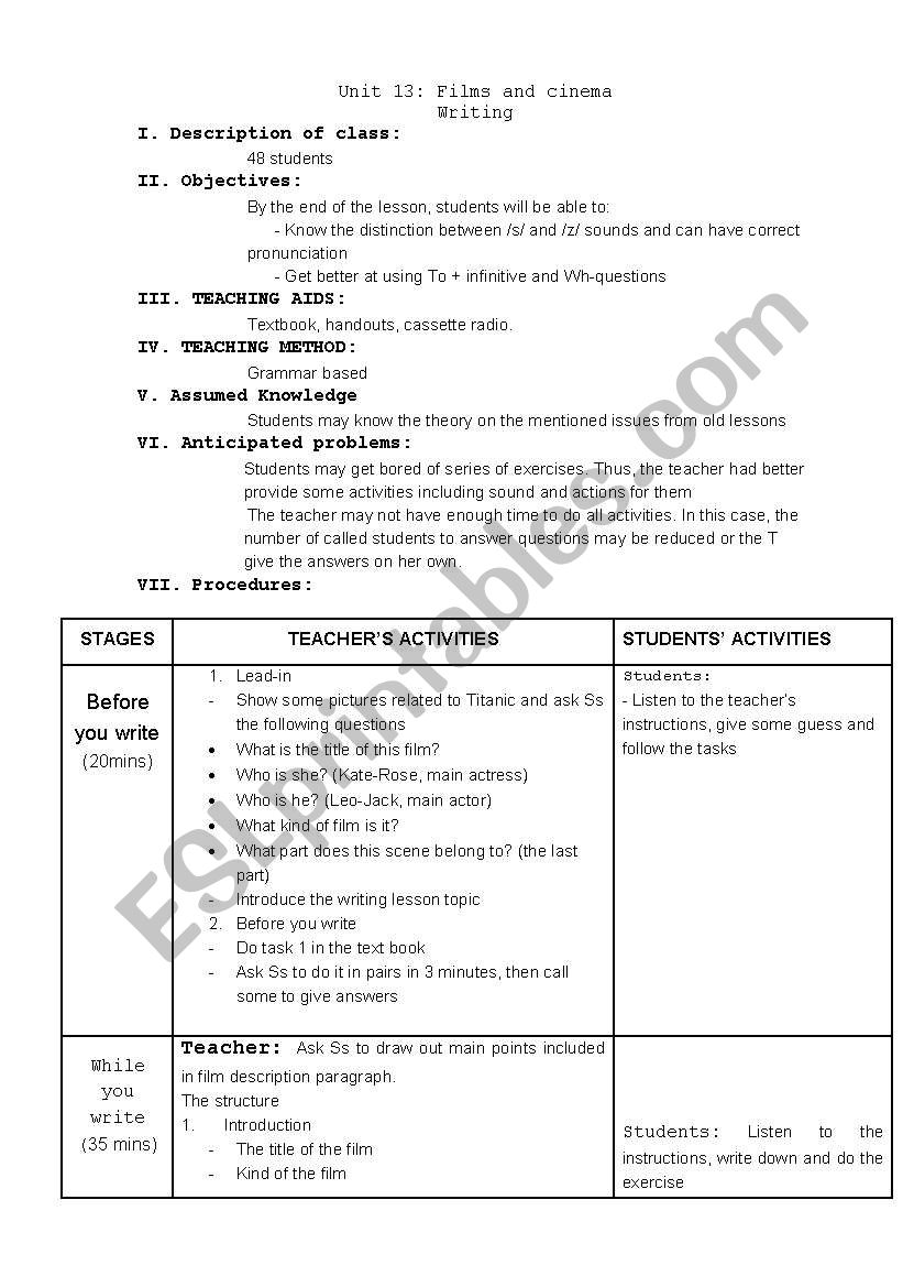 U13_Films and Cinema_Writing_10th grade