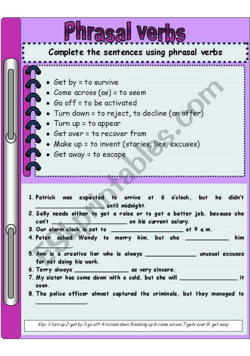 Phrasal verbs1 worksheet