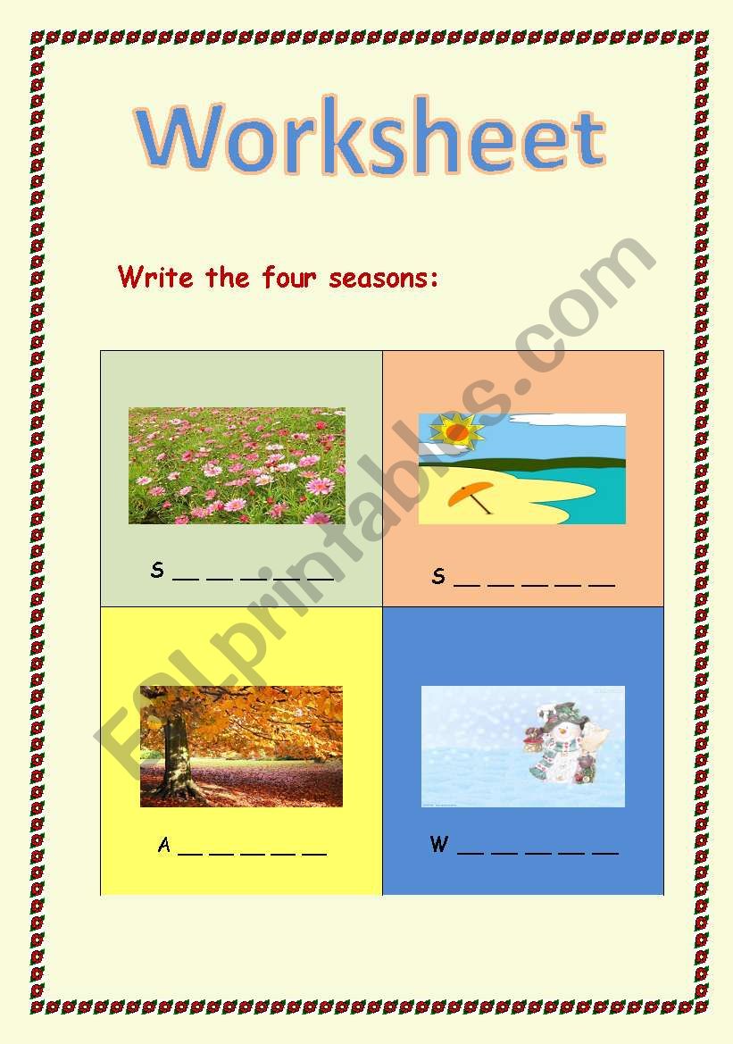 Four Seasons worksheet