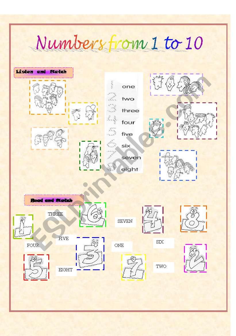 numbers from 1 to 10 worksheet