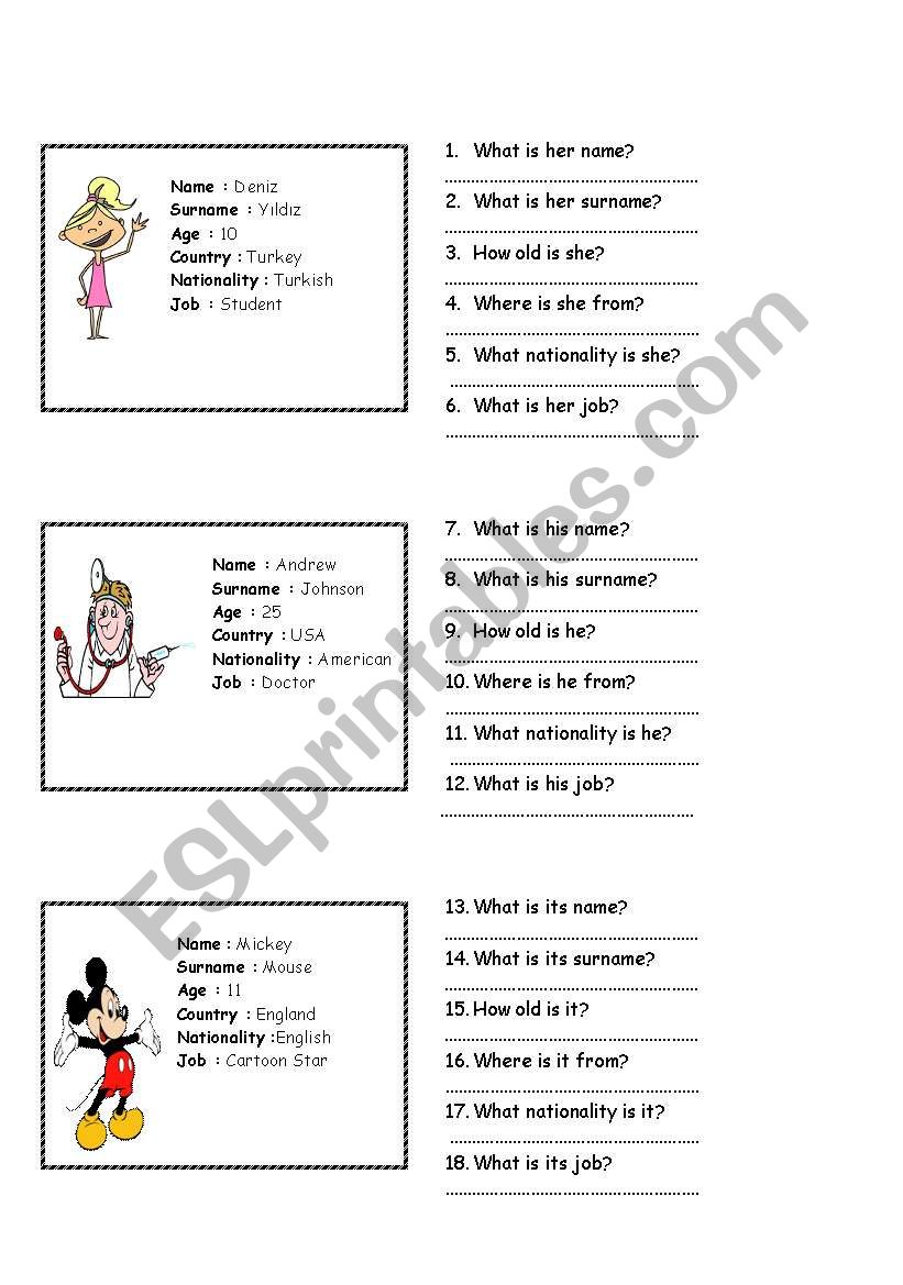 Describing a person. worksheet