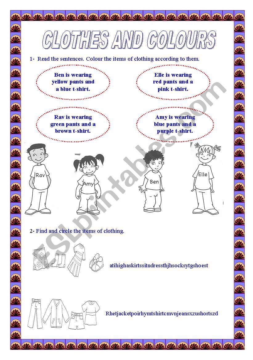 Clothes and Colours  worksheet