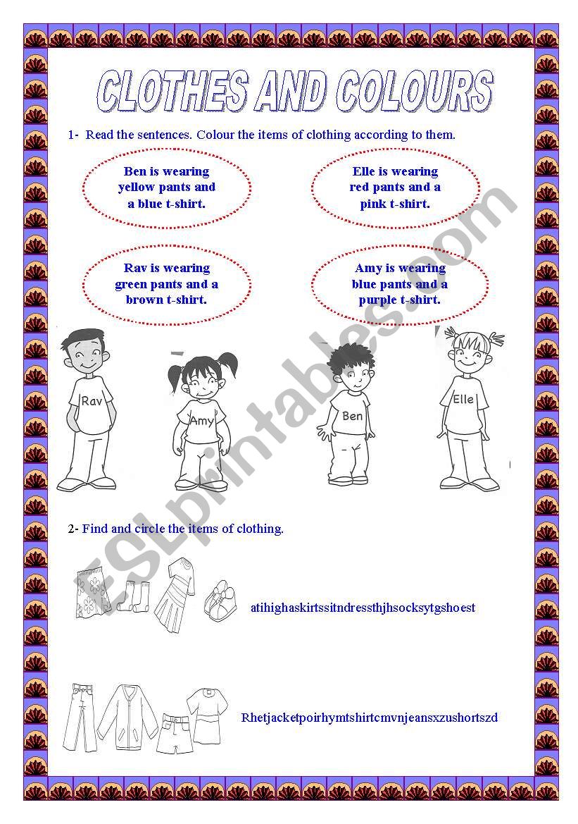 Clothes and Colours  worksheet