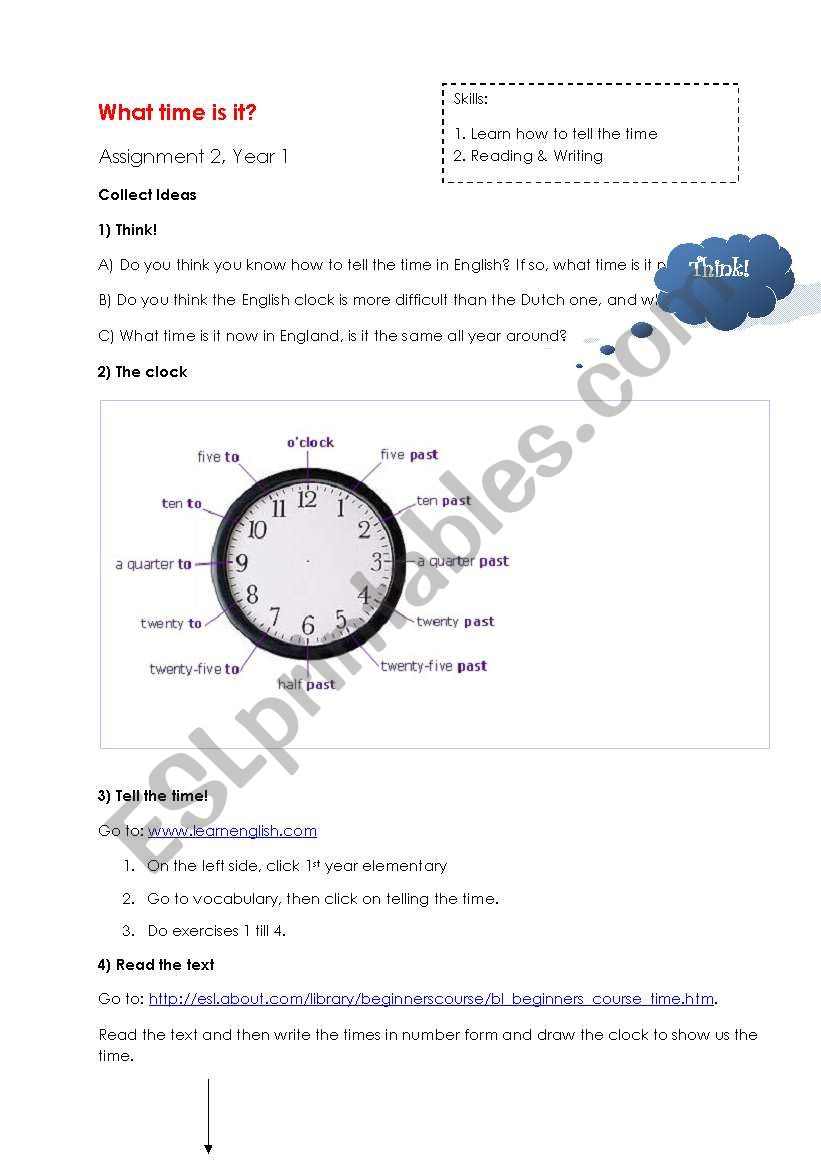 What time is it? worksheet