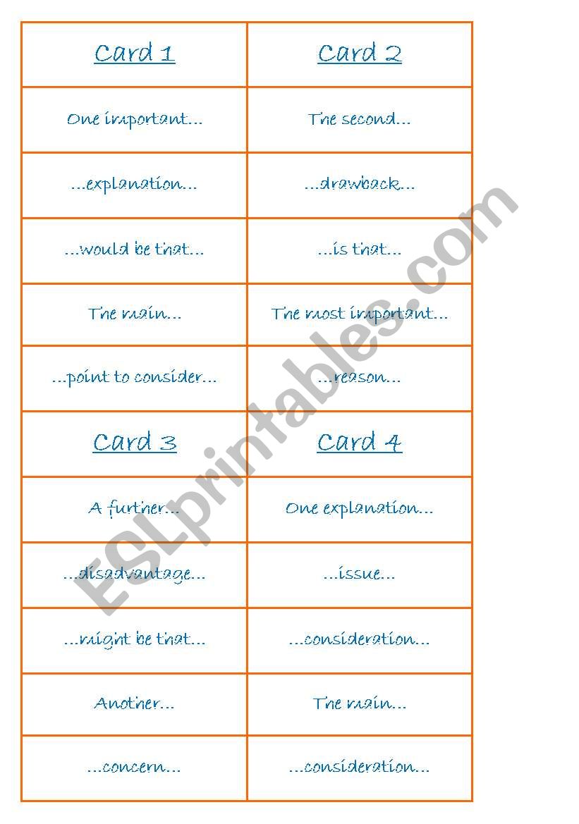 Conversation Bingo worksheet