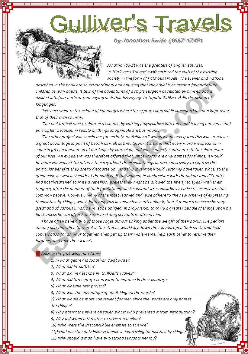 Gullivers Travels worksheet