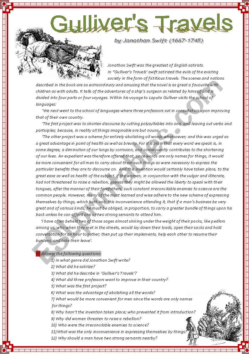 GulliverÂ´s Travels worksheet