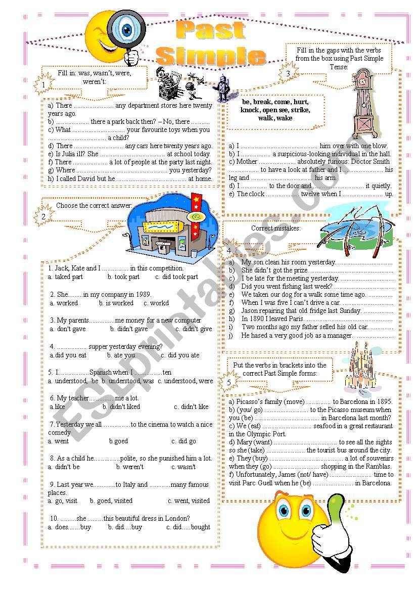 Past Simple exercises worksheet