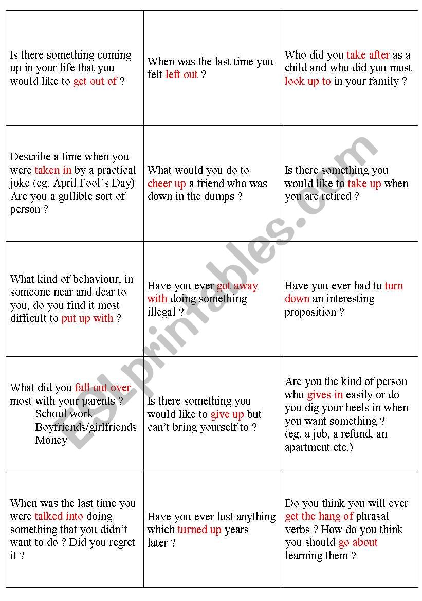 phrasal verb conversation cards