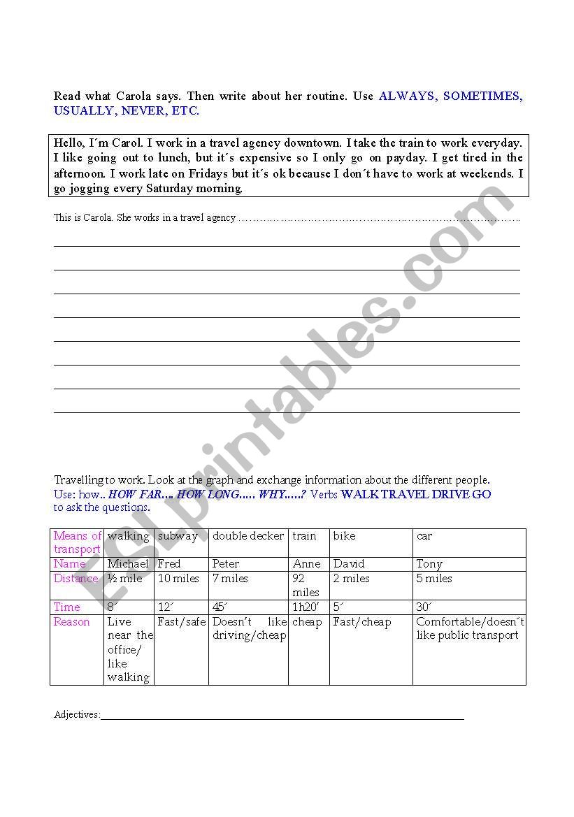 Simple Present- routines worksheet