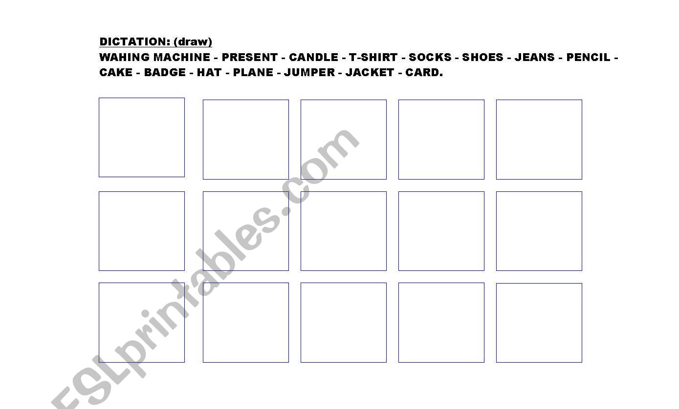 Drawing dictation worksheet