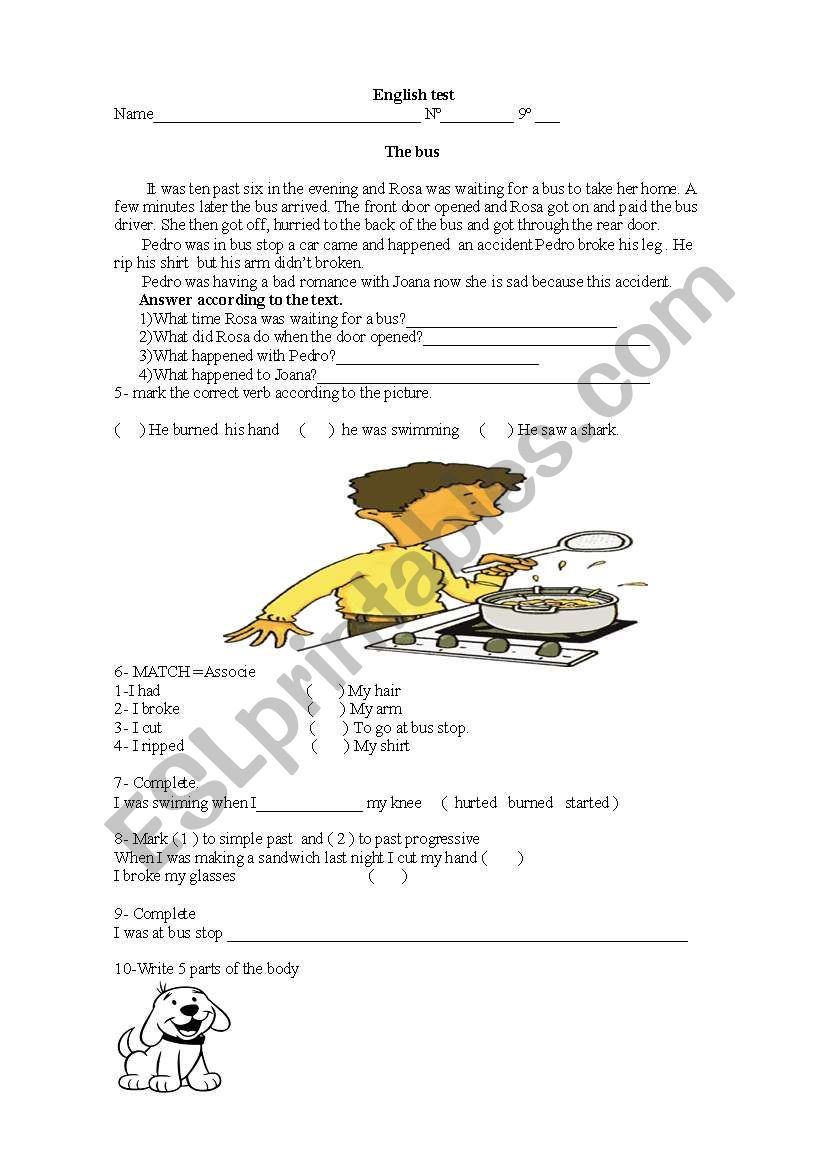 VERBS AND PARTS OF THE BODY worksheet