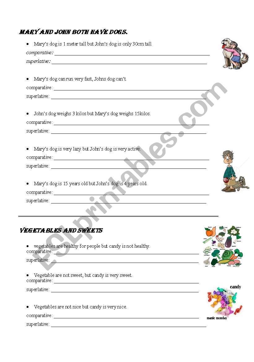 comparatives and superlatives worksheet