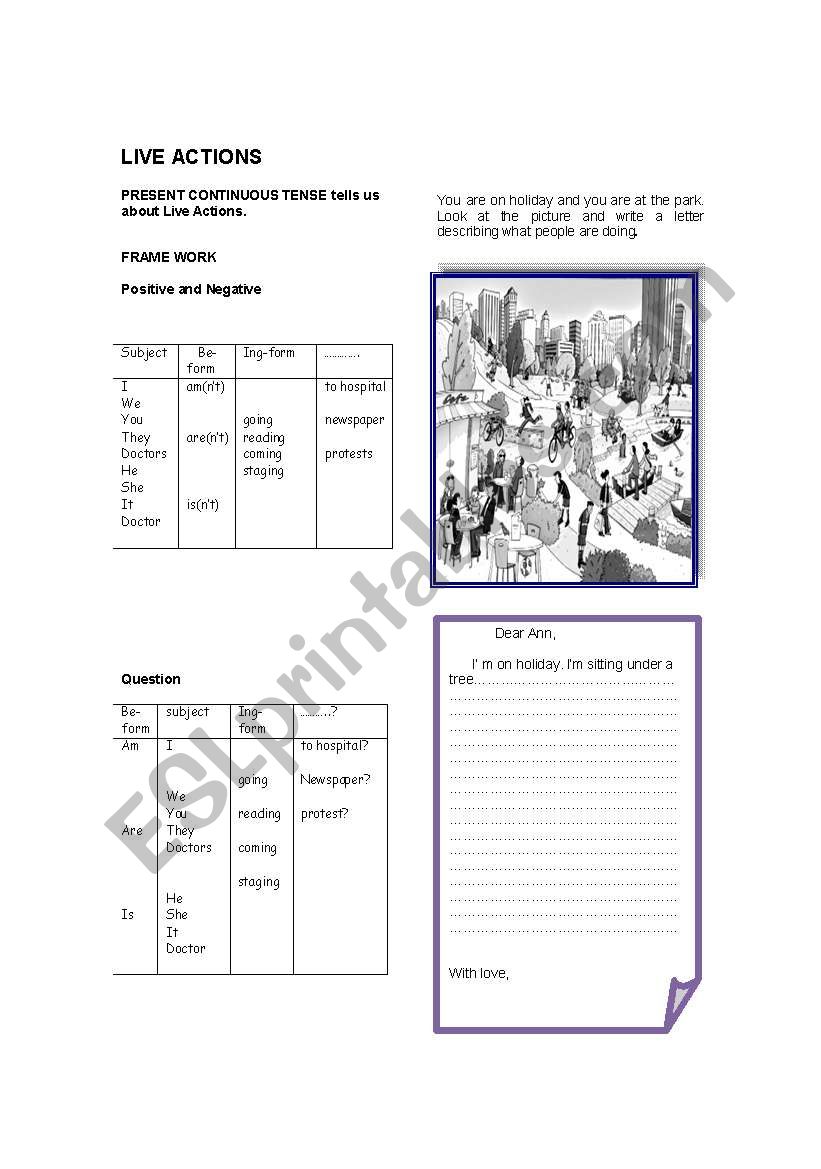 Present Continuous Tense worksheet