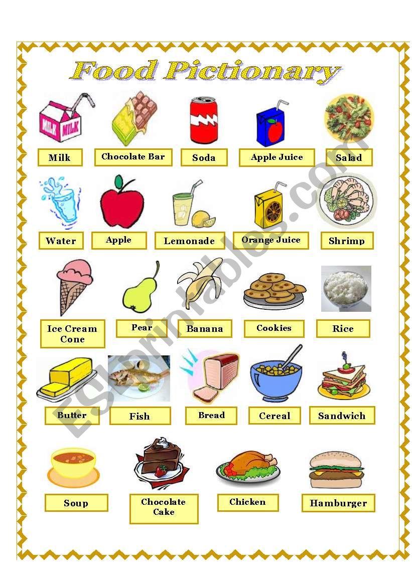 Food Pictionary worksheet