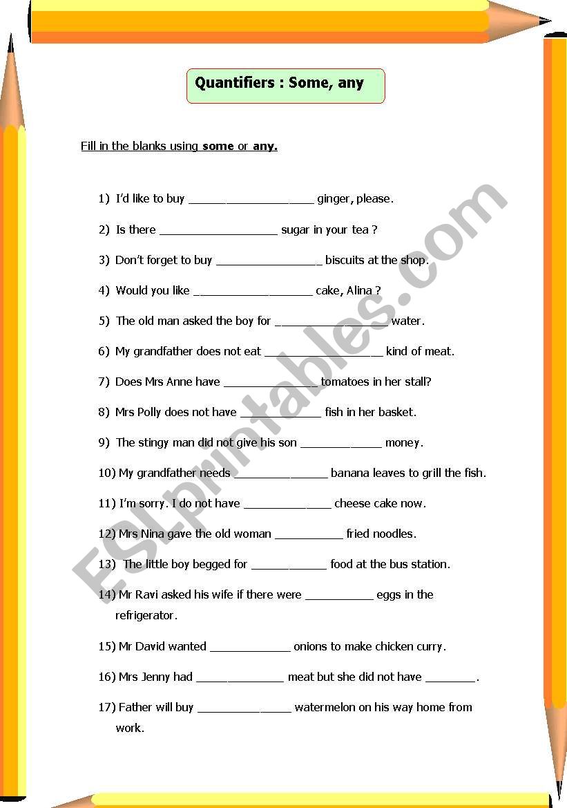 Quantifiers worksheet