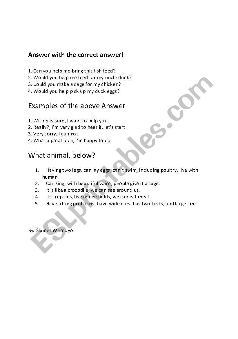 dalily lesson worksheet