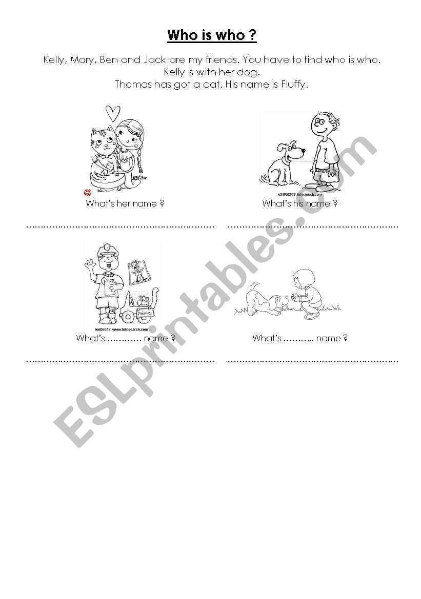 Who is who worksheet