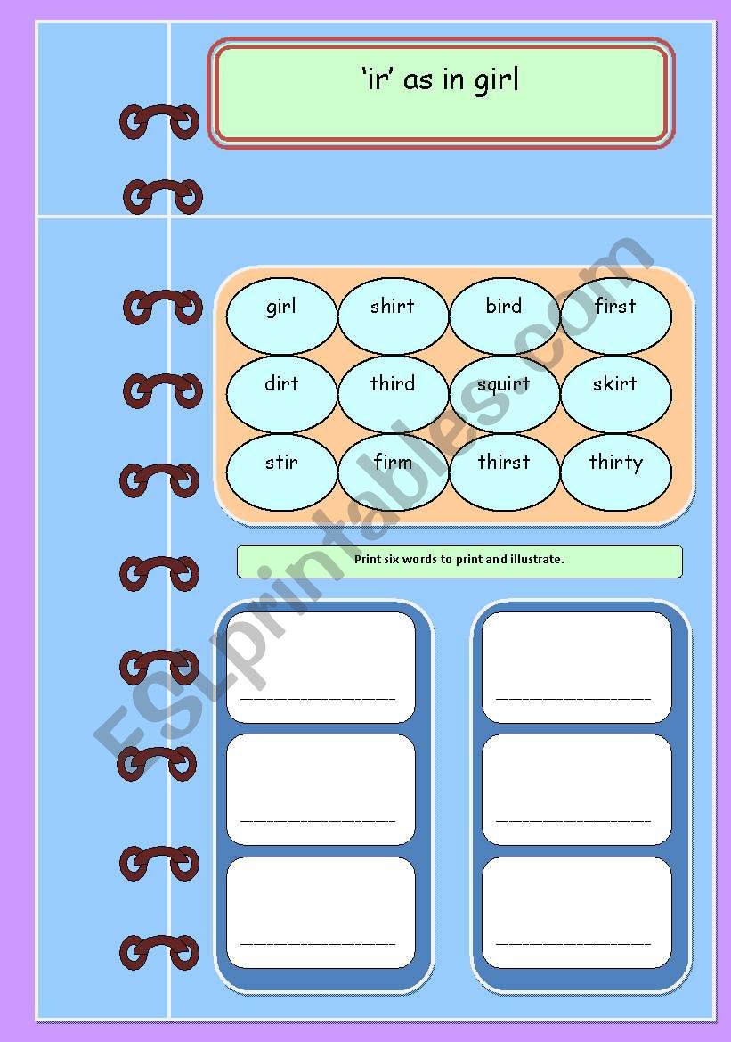 Working with words worksheet