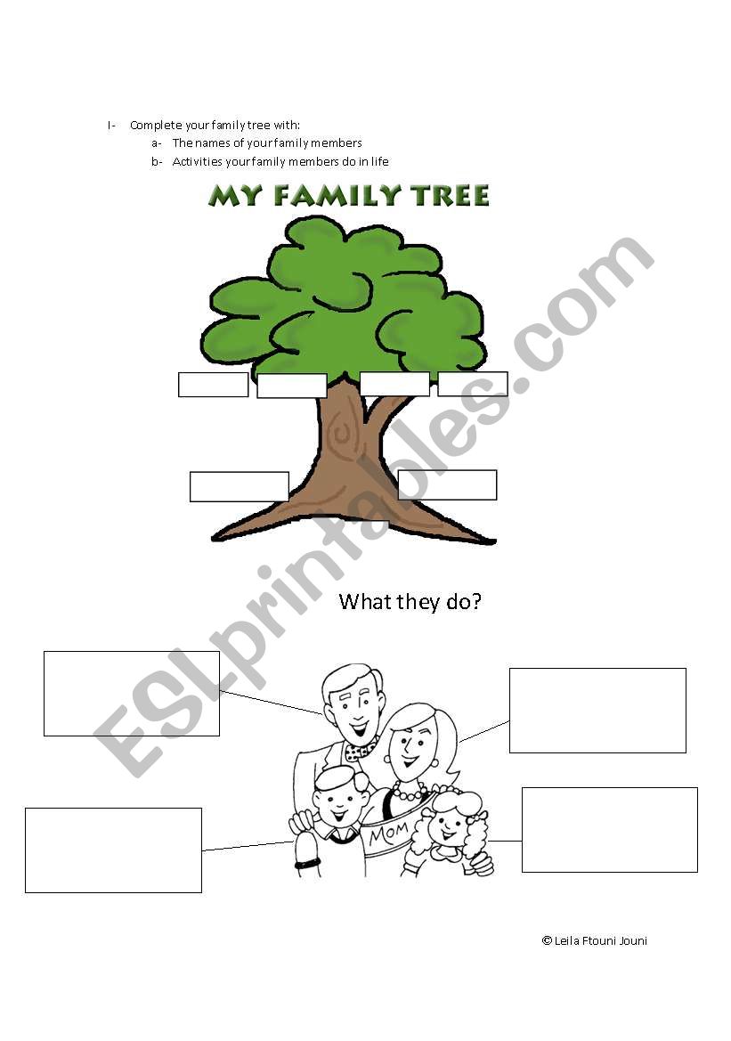 My Family Tree worksheet