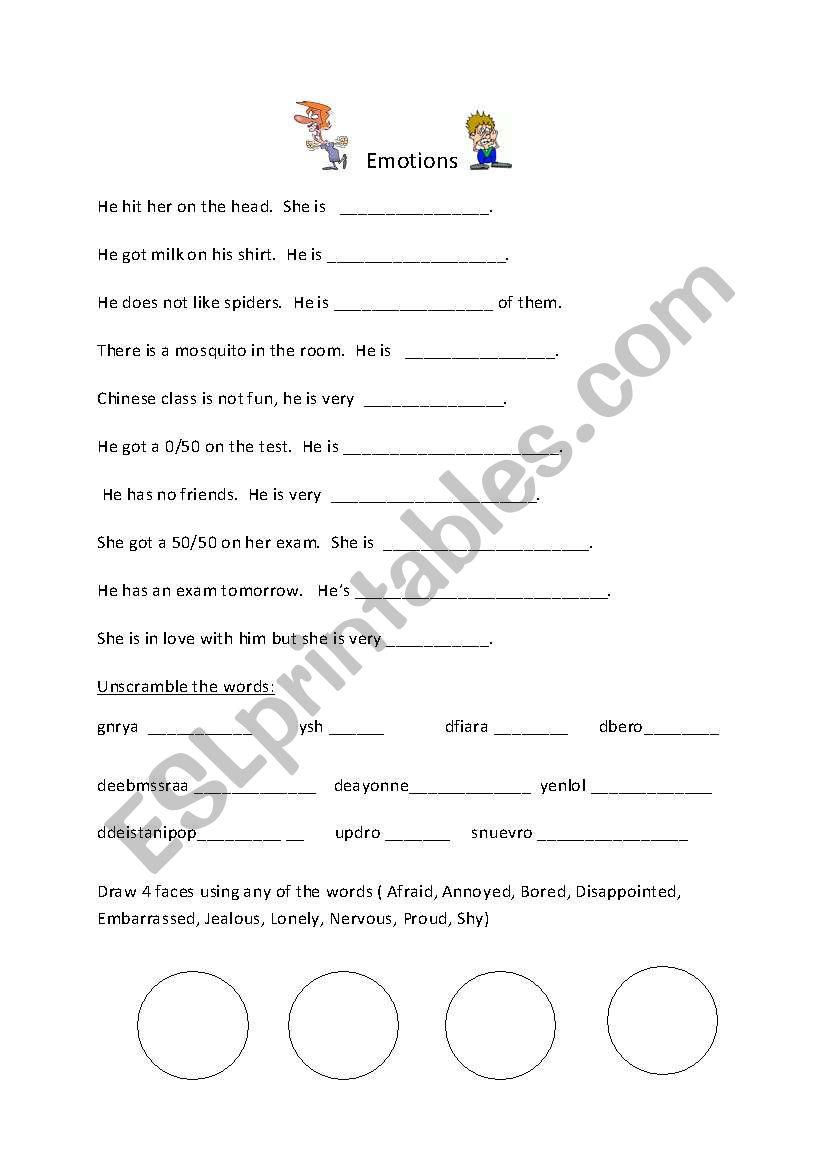 Emotions / Feelings   worksheet