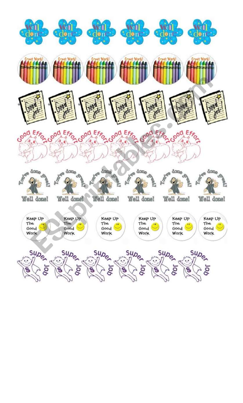 stickers worksheet